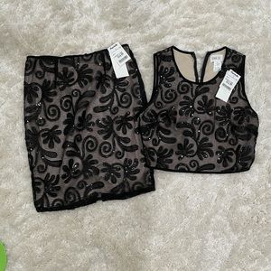 Sienna Sky two piece black sequence outfit
